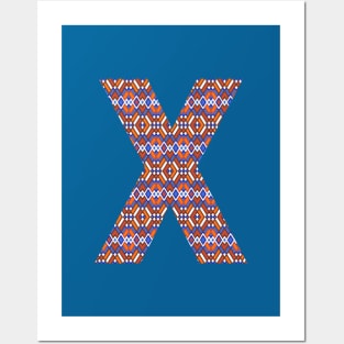 Monogram Letter X- geometric pattern Posters and Art